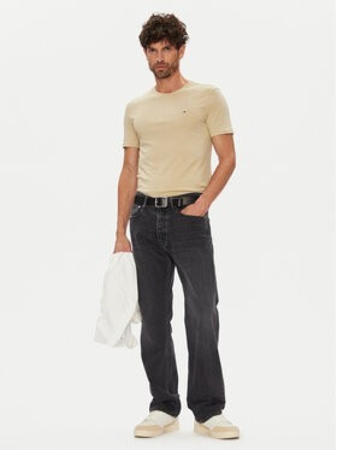 Tommy Jeans T-Shirt Jaspe DM0DM20363 Beżowy Slim Fit