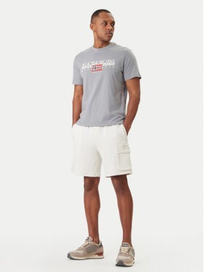 Napapijri Szorty sportowe N-Box Logo Cargo NP0A4I59 Biały Regular Fit