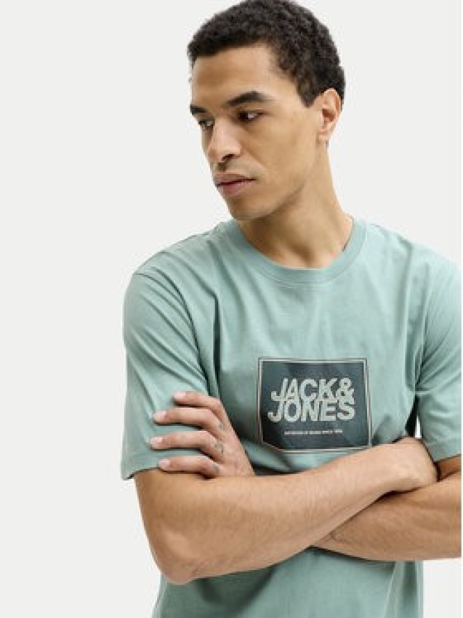 Jack & Jones T-Shirt Jjrain Tee Ss Crew Neck 12288097 Turkusowy Regular Fit