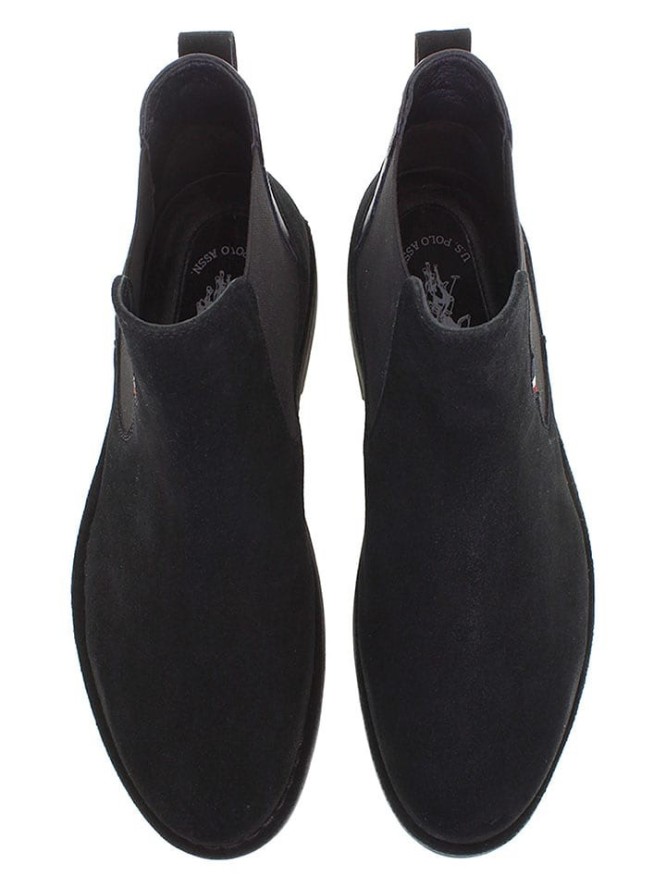 U.S. Polo Assn. Skórzane sztyblety w kolorze czarnym rozmiar: 44