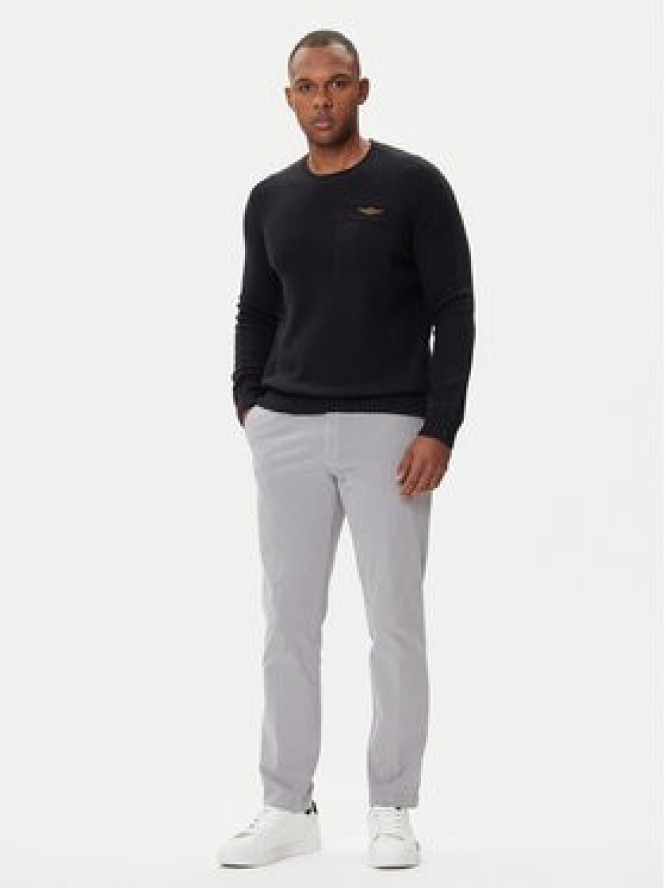 Aeronautica Militare Sweter 252MA1586UL00904 Czarny Regular Fit