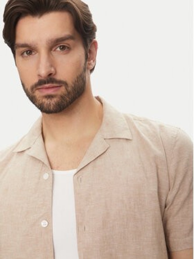 Lindbergh Koszula 30-203319 Beżowy Relaxed Fit