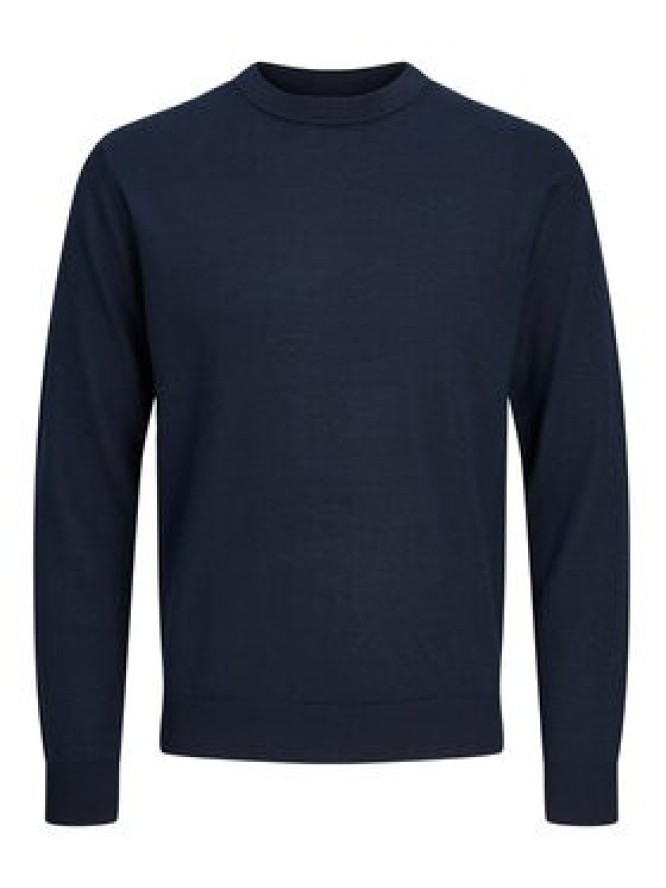 Jack & Jones Sweter Merino 12216817 Granatowy Regular Fit