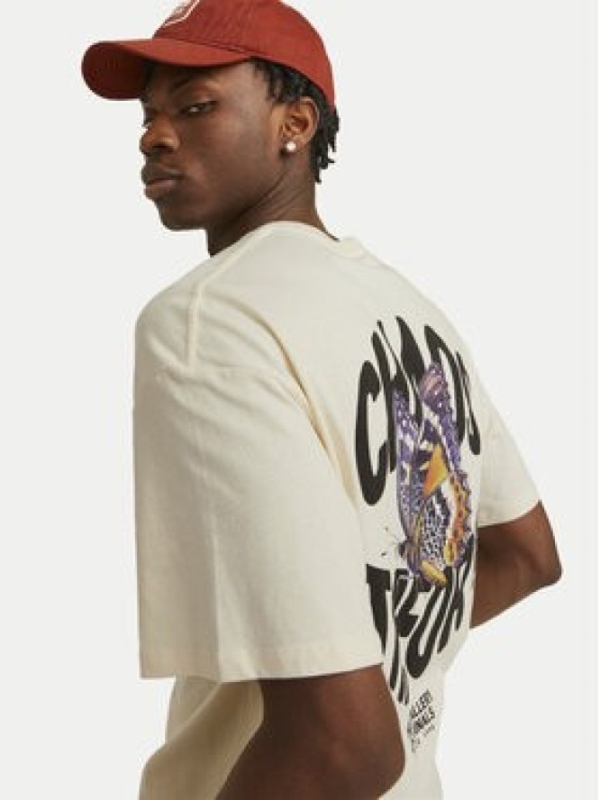 Jack & Jones T-Shirt Jorfrutti 12256926 Écru Wide Fit