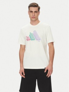adidas T-Shirt Lounge Ice Graphic JJ4020 Biały Regular Fit