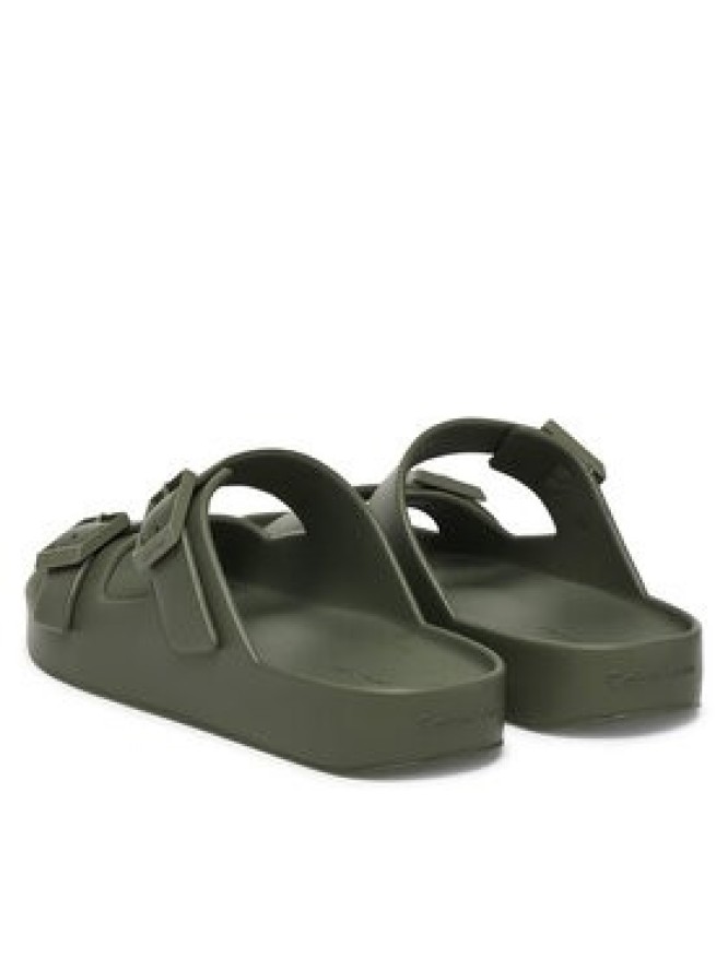 Calvin Klein Klapki Ergon Eva Double Bar Sandal HM0HM02116 Zielony