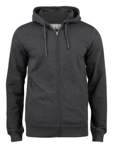 clique Premium OC Hoody Full Zip z bawełny organicznej - anthracite melange