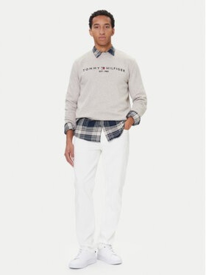 Tommy Hilfiger Bluza Logo MW0MW11596 Beżowy Regular Fit