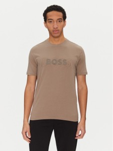BOSS T-Shirt 50531271 Beżowy Regular Fit