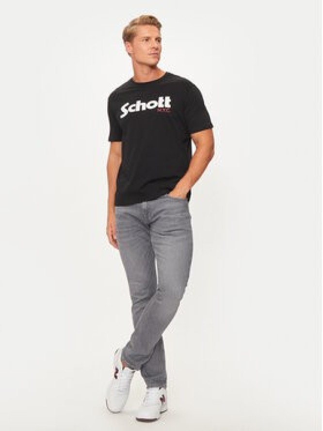 Schott NYC T-Shirt TSLOGO Czarny Regular Fit