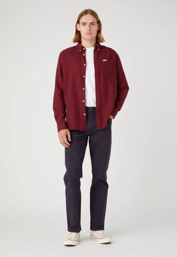 WRANGLER TEXAS SLIM MĘSKIE SPODNIE JEANSOWE DARK NAVY W12S93XAE