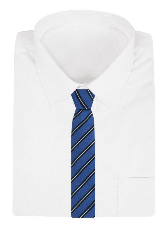 Klasyczny Krawat Klubowy - Alties - w Prążek, Niebieski