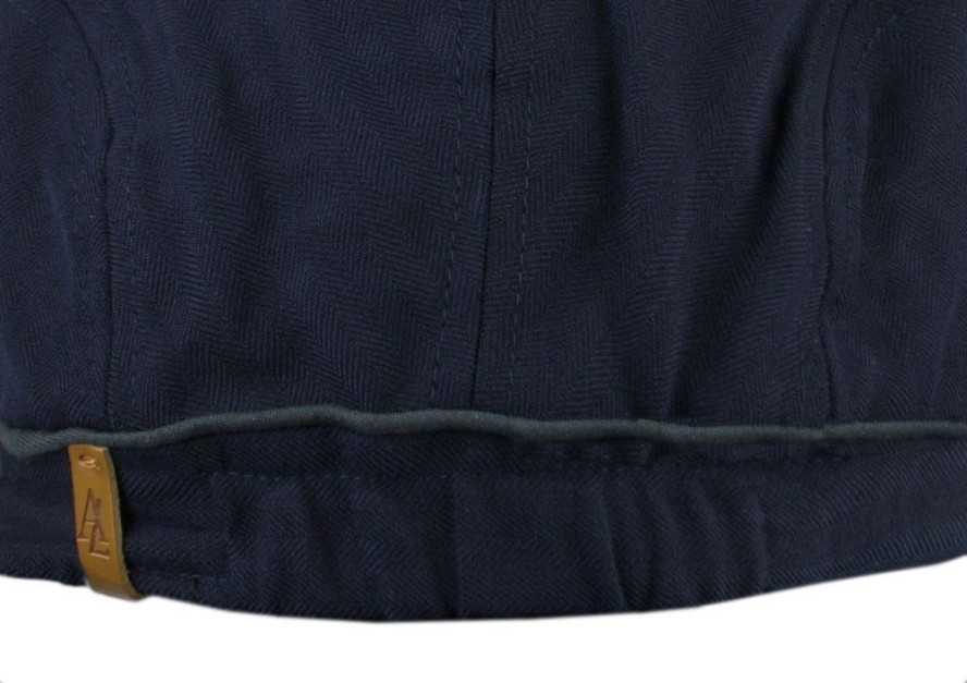 Lekki Kaszkiet Wiosenno-Letni - Alties - Granatowy, Deseń w Jodełkę