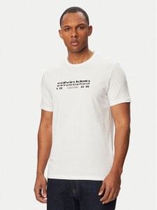 Calvin Klein Jeans T-Shirt SS 30s EU LV04RG800G Biały Regular Fit