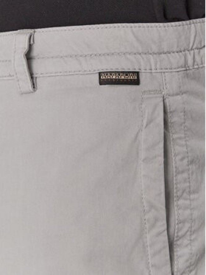 Napapijri Szorty materiałowe N-Deline NP0A4HOT Szary Regular Fit