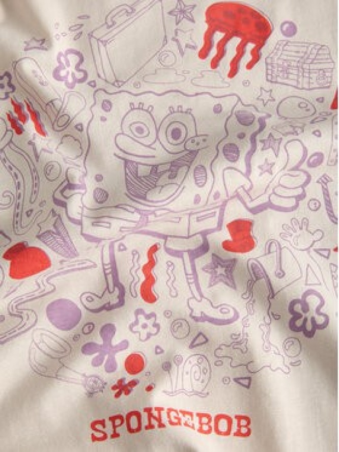 Jack & Jones T-Shirt Spongebob 12286631 Beżowy Relaxed Fit