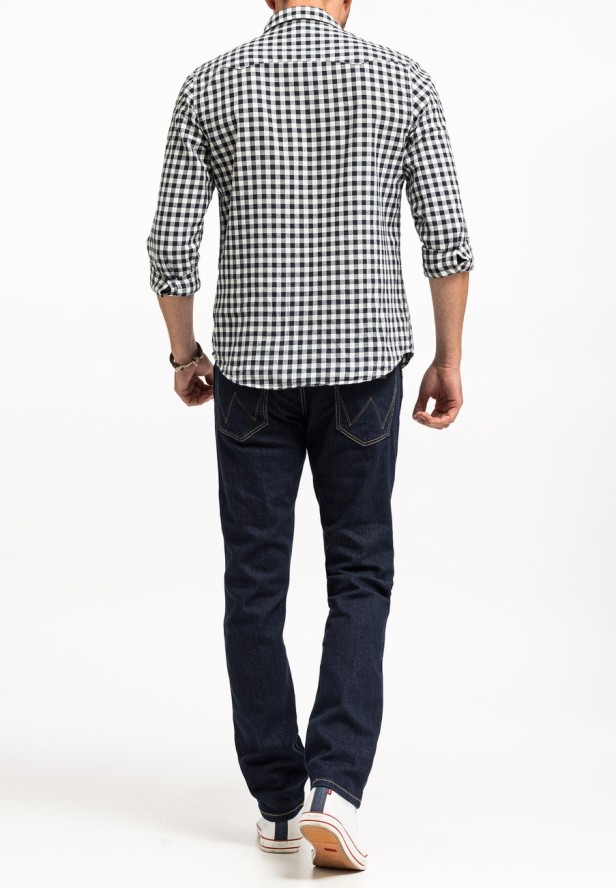 WRANGLER GREENSBORO MĘSKIE SPODNIE JEANSOWE JEANSY DŻINSY RINSE BLUE W15QSQX36 112142833