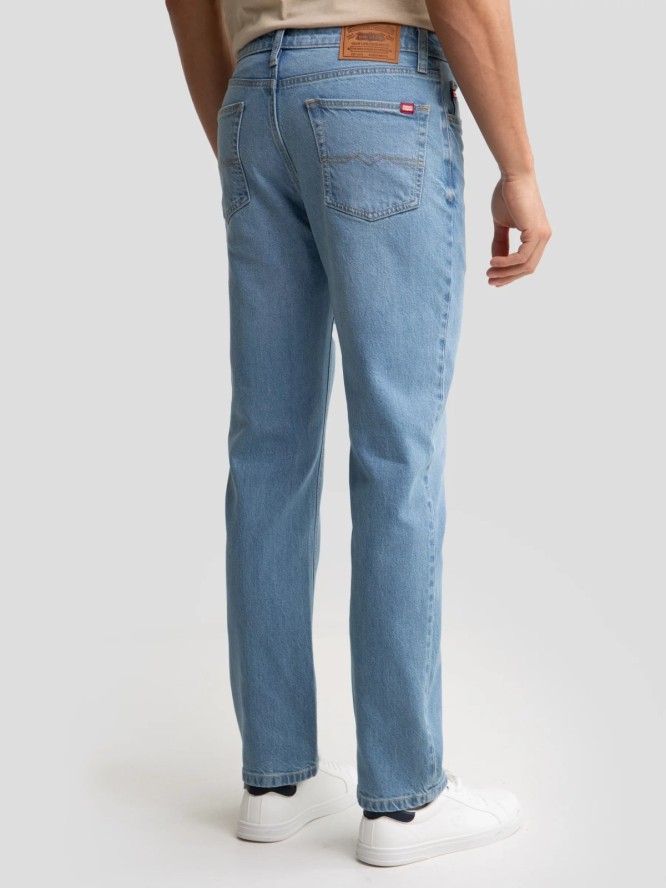 Jeansy męskie z prostą nogawką jasnoniebieskie Toros 171