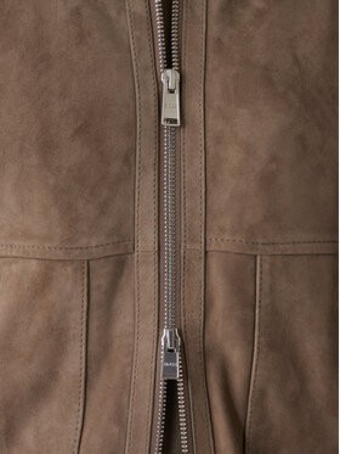 BOSS Kurtka skórzana H-Maparo 50547673 Beżowy Regular Fit