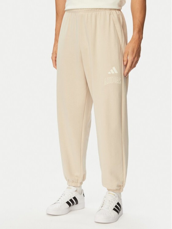 adidas Spodnie dresowe Seasonal Essentials Collegiate French Terry Cuffed KF4265 Beżowy Regular Fit