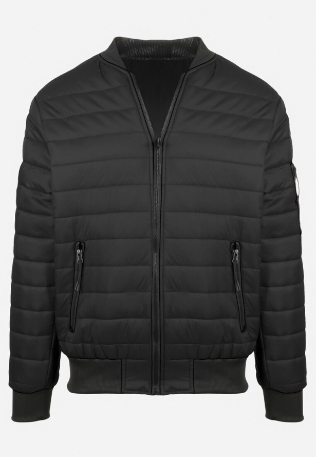 Czarna Kurtka Bomberka z Pikowaniem Salima