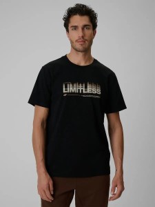 T-shirt regular z nadrukiem męski 4F 4FRSS26TTSHM4227
