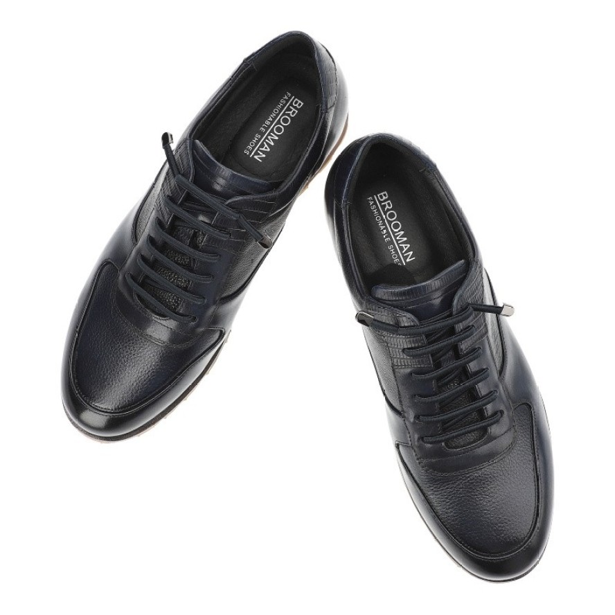 Granatowe Półbuty Brooman Eleganckie Obuwie Męskie