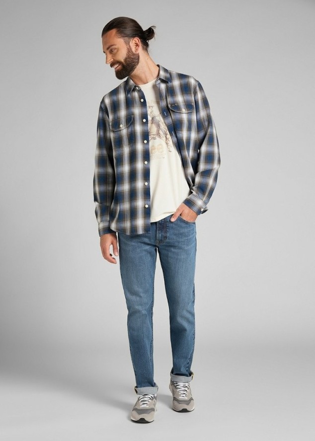 LEE RIDER MĘSKIE SPODNIE JEANSOWE MID WOODLAND L701KNHK 112140641