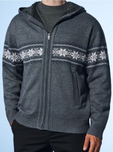 Sweter z kapturem - szary