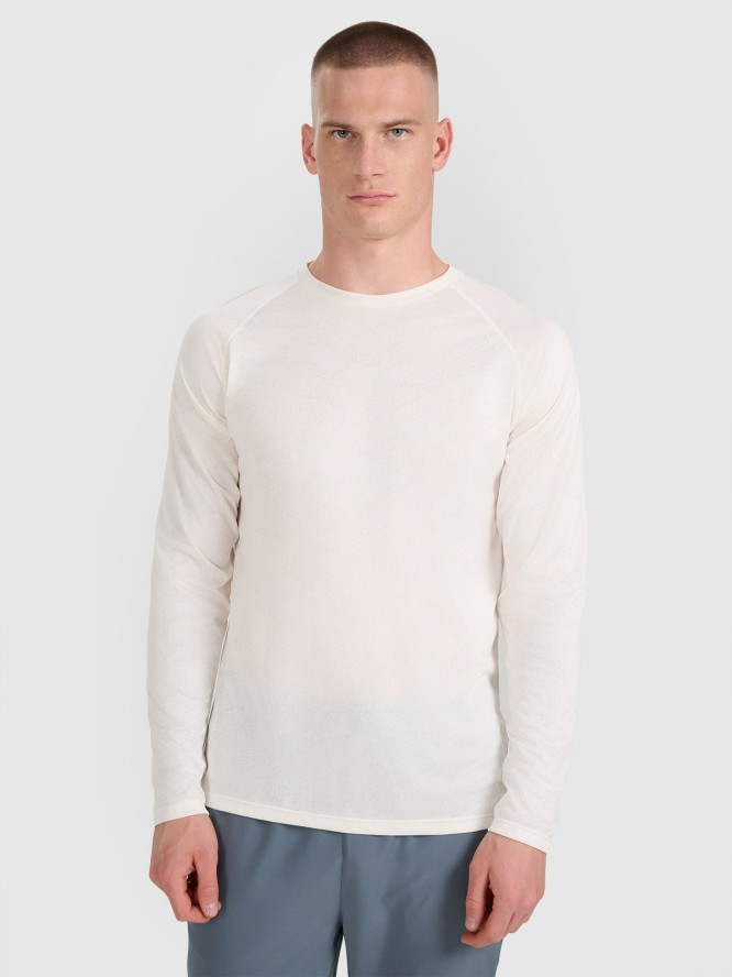 4F Longsleeve do biegania szybkoschnący męski - biały M