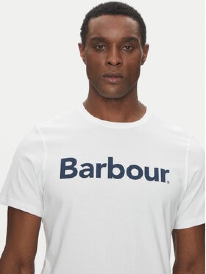 Barbour T-Shirt Logo MTS0531WH51 Biały Tailored Fit