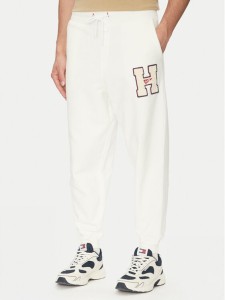 Tommy Jeans Spodnie dresowe Towel Patch DM0DM21277 Écru Regular Fit