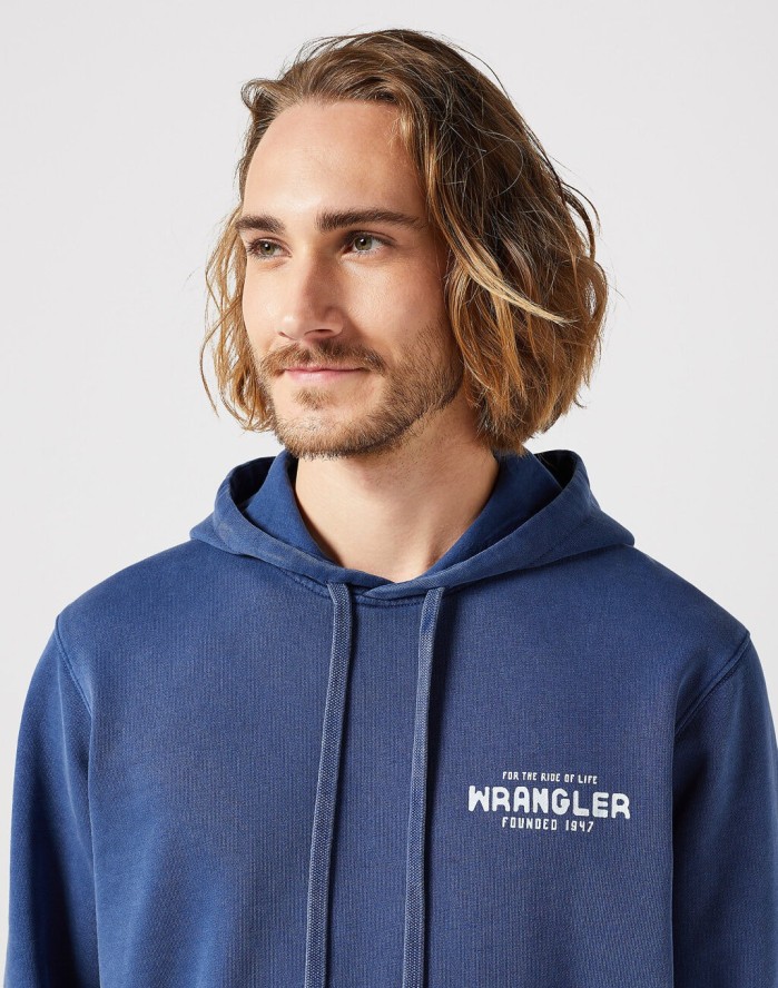 WRANGLER MĘSKA BLUZA GRAPHIC HOODIE NAVY 112350540 W671011976