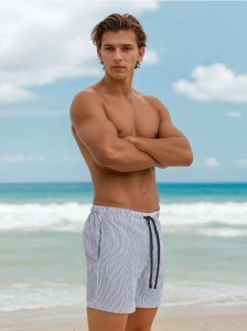 Szorty kąpielowe w paski - szary