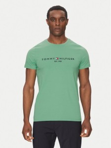Tommy Hilfiger T-Shirt Logo MW0MW11797 Zielony Regular Fit