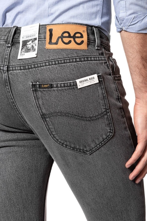 JEANSY MĘSKIE LEE RIDER GREY TRASHED L73DFFIH 112120363