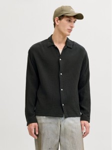 Jack & Jones Koszula Nantucket 12291804 Czarny Relaxed Fit