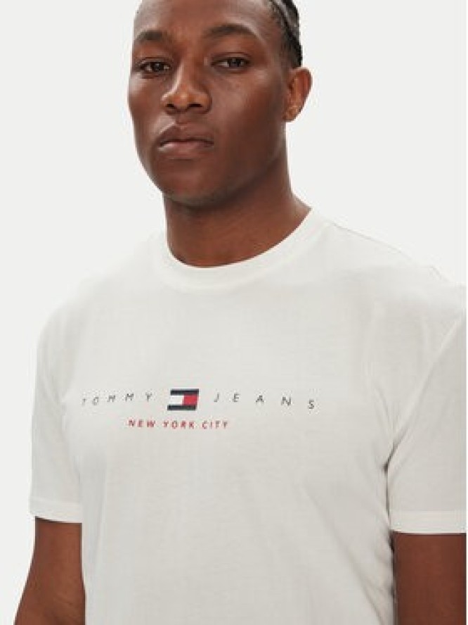 Tommy Jeans T-Shirt Flag Linear DM0DM21911 Biały Regular Fit