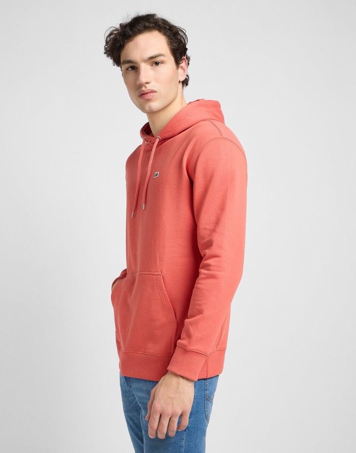 MĘSKA BLUZA Z KAPTUREM LEE PLAIN HOODIE POPPY 112353275 L80Y015640