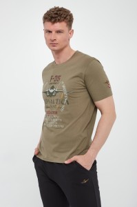 T-shirt męski z grafiką AERONAUTICA MILITARE