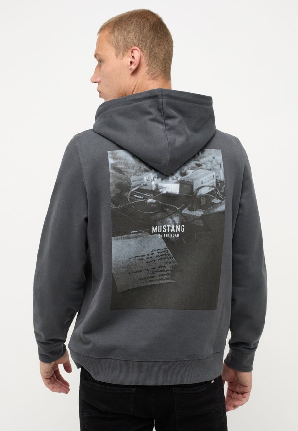 MĘSKA BLUZA Z KAPTUREM MUSTANG NADRUK Bennet Photo Print Nine Iron 1014507 4080