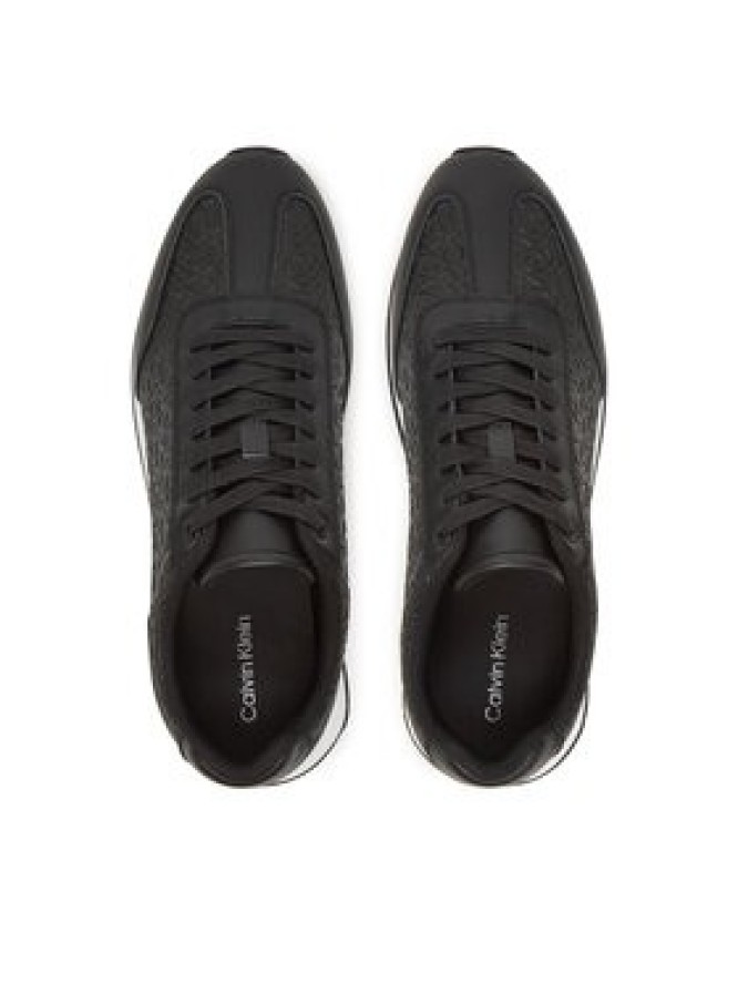 Calvin Klein Sneakersy Low Prof Runn Laceup Mono HM0HM01896 Czarny