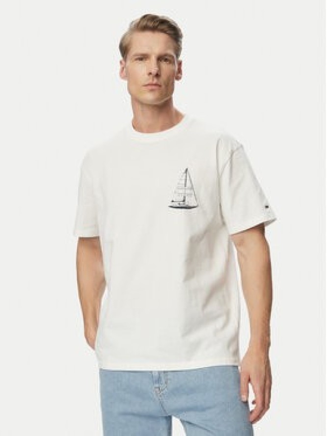 Tommy Jeans T-Shirt Sailboat DM0DM23184 Biały Regular Fit