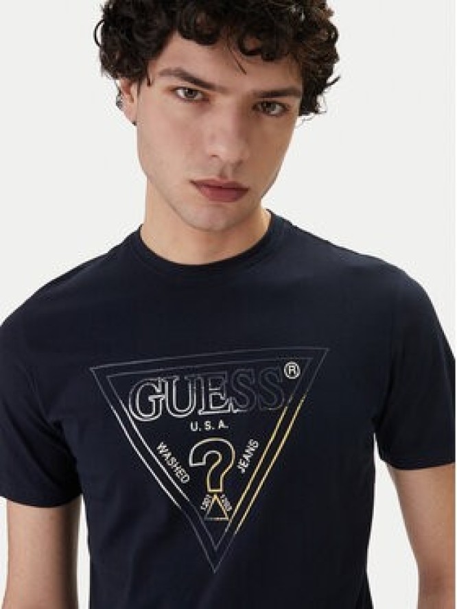Guess T-Shirt M6GI11 K2992 Granatowy Slim Fit