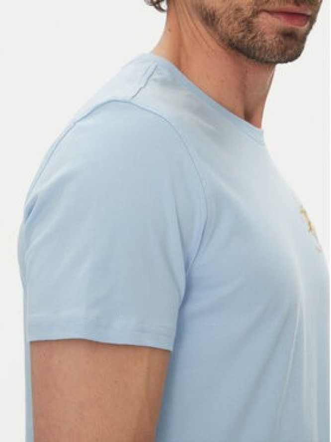 La Martina T-Shirt Vernie MAR009 JS206 Błękitny Regular Fit