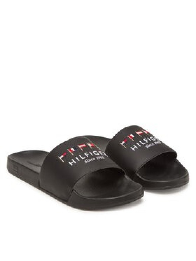 Tommy Hilfiger Klapki Flags Pool Slide FM0FM05431 Czarny
