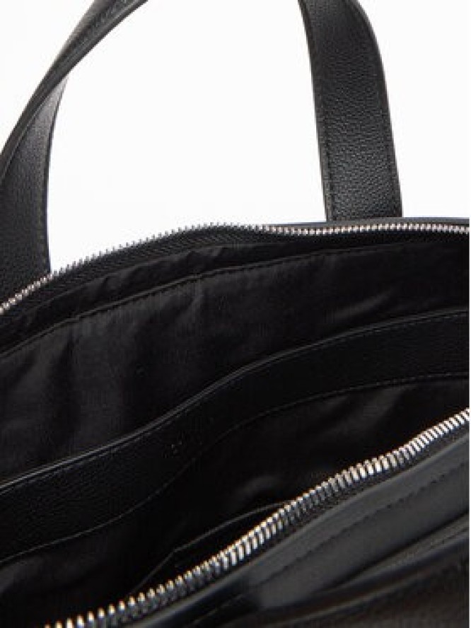 Calvin Klein Torba na laptopa Micro Pebble Slim Briefcase 36 LV04D3012G Czarny