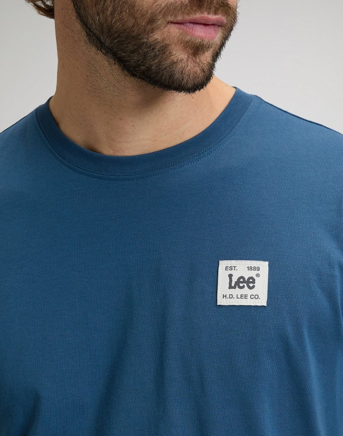 MĘSKA KOSZULKA LEE WOVEN LABEL TEE ORION BLUE 112376539