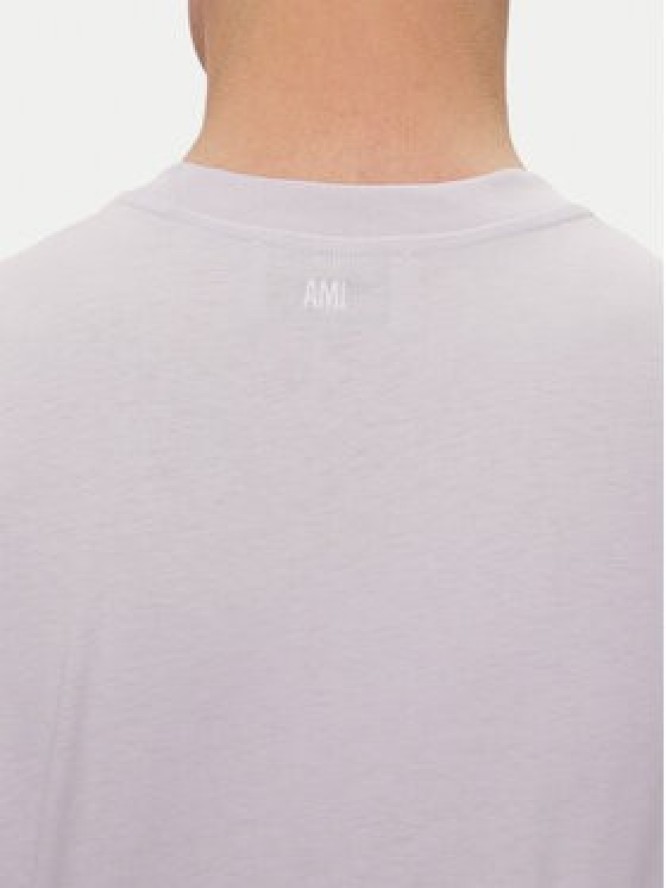 AMI Paris T-Shirt HTS060.724 Fioletowy Regular Fit