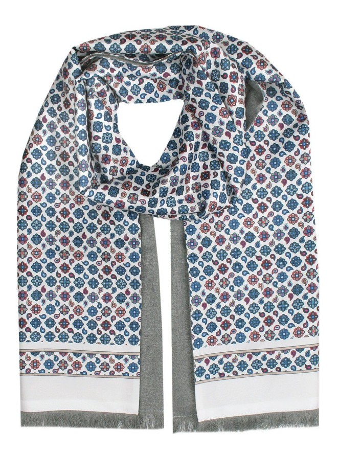 Elegancki Szalik Wełniano-Jedwabny - His Story - Drobny Wzór